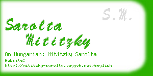 sarolta mititzky business card